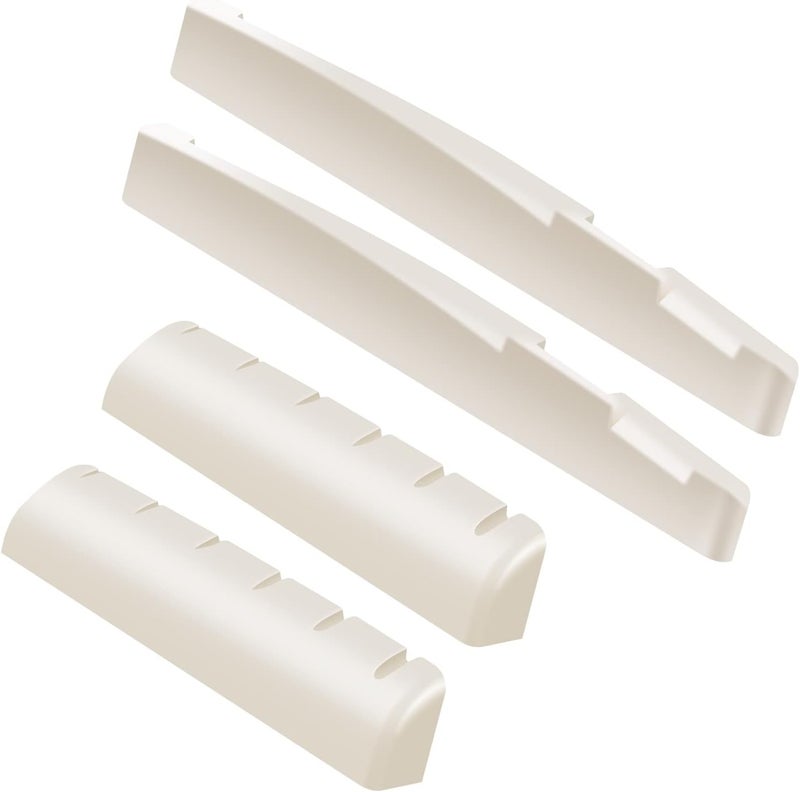 SETHDA Geva 2 Sets 6 Strings Acoustic Guitar Bone Bridge Saddle for Acoustic Guitar Replacement Parts - Image 1